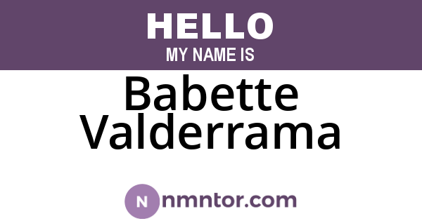 Babette Valderrama