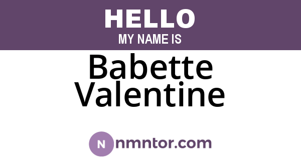 Babette Valentine