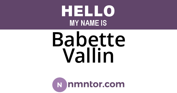 Babette Vallin