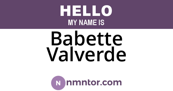 Babette Valverde