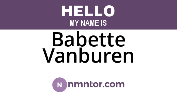 Babette Vanburen