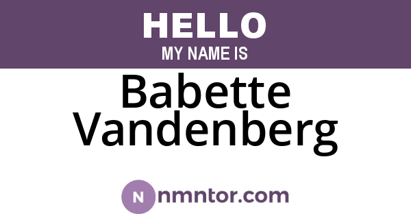 Babette Vandenberg