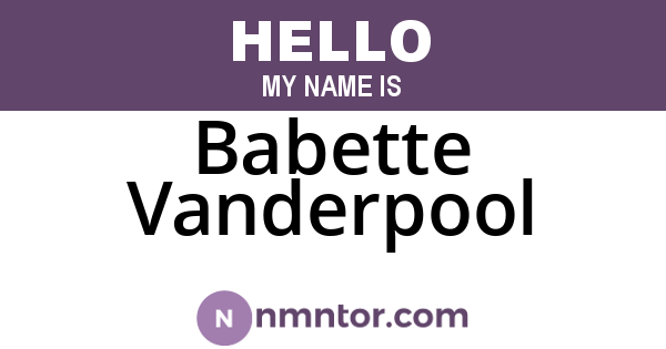 Babette Vanderpool