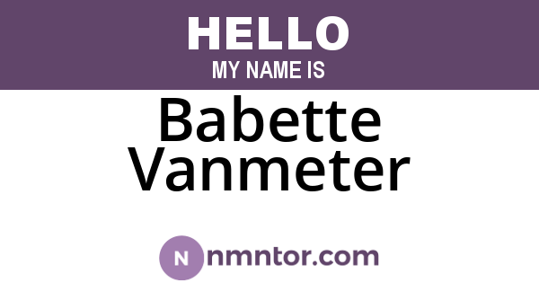 Babette Vanmeter