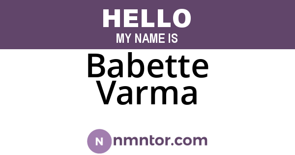 Babette Varma