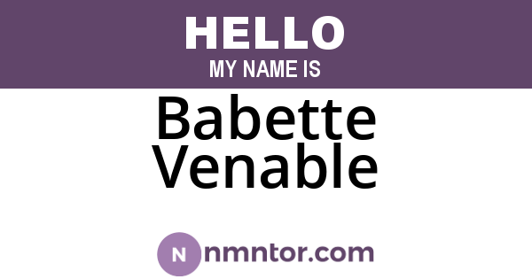 Babette Venable