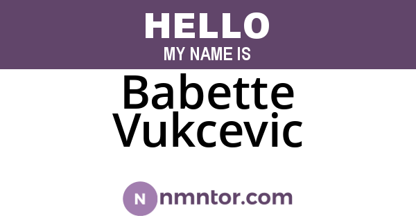 Babette Vukcevic