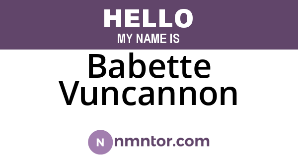 Babette Vuncannon