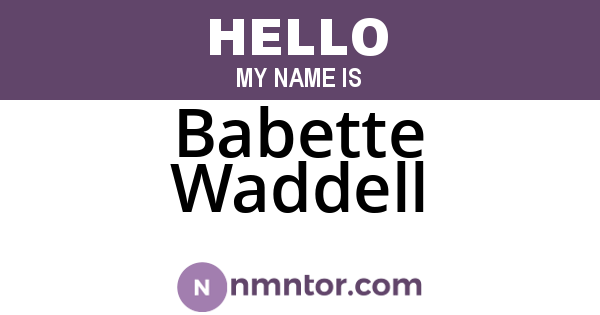 Babette Waddell