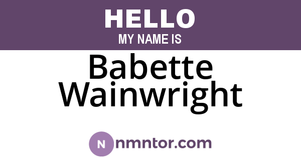Babette Wainwright