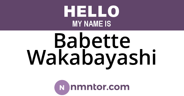 Babette Wakabayashi