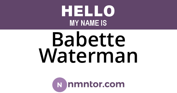 Babette Waterman