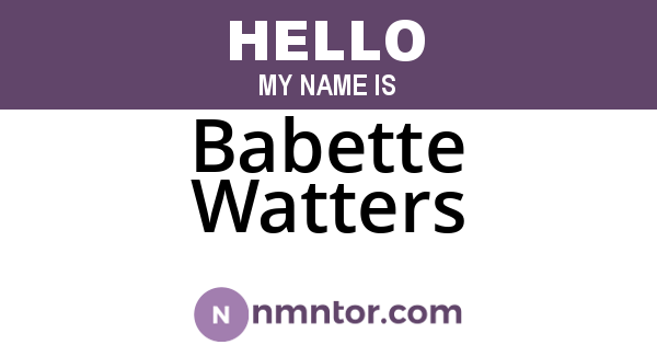 Babette Watters