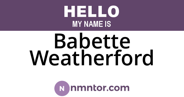 Babette Weatherford