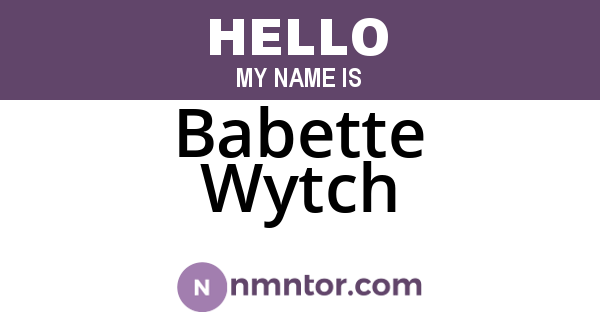 Babette Wytch