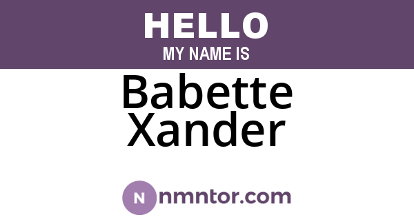 Babette Xander