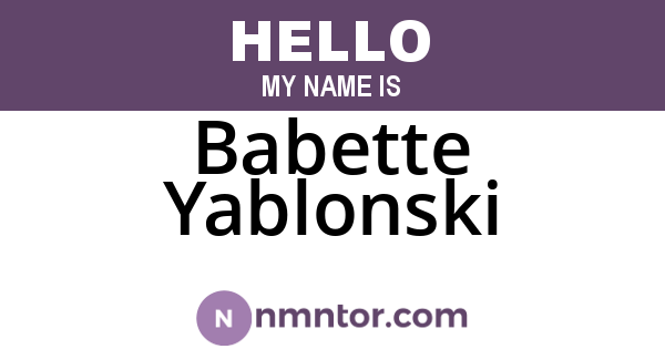 Babette Yablonski