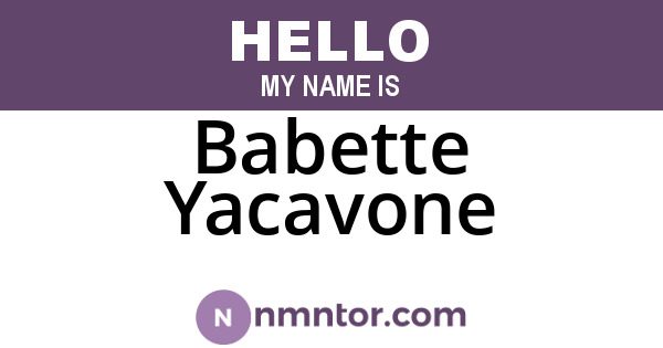 Babette Yacavone