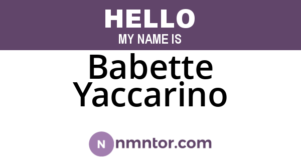 Babette Yaccarino