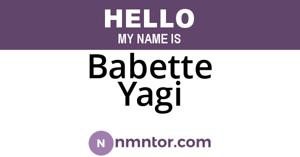 Babette Yagi