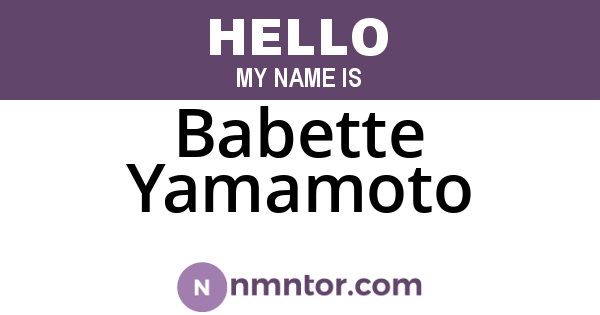 Babette Yamamoto