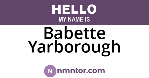 Babette Yarborough