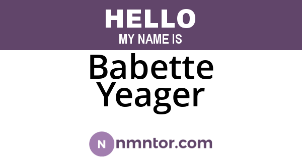 Babette Yeager