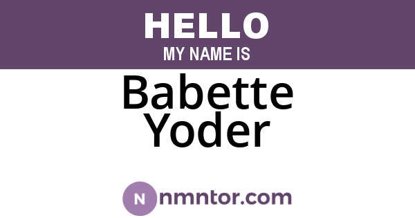 Babette Yoder
