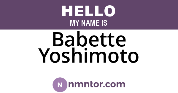 Babette Yoshimoto