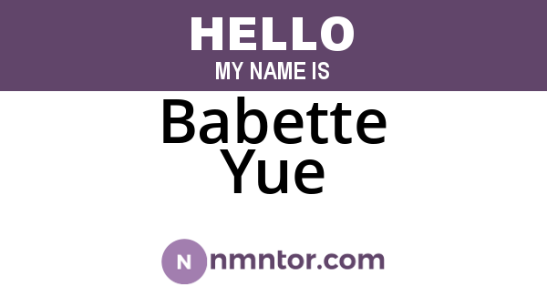 Babette Yue