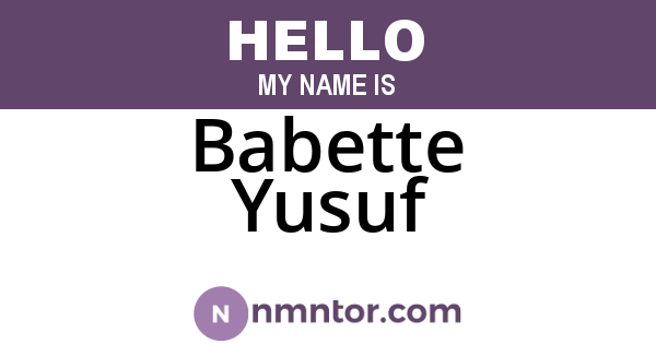 Babette Yusuf