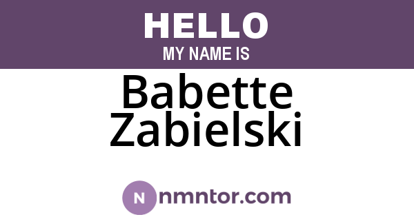 Babette Zabielski