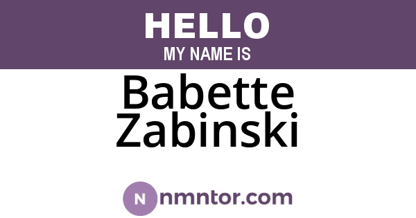 Babette Zabinski