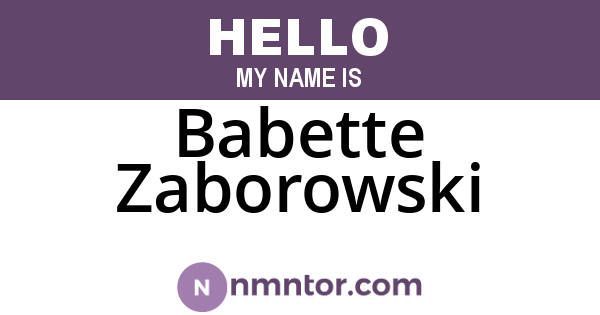 Babette Zaborowski