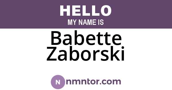 Babette Zaborski