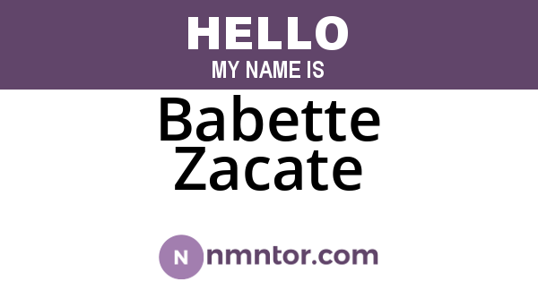 Babette Zacate