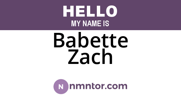 Babette Zach