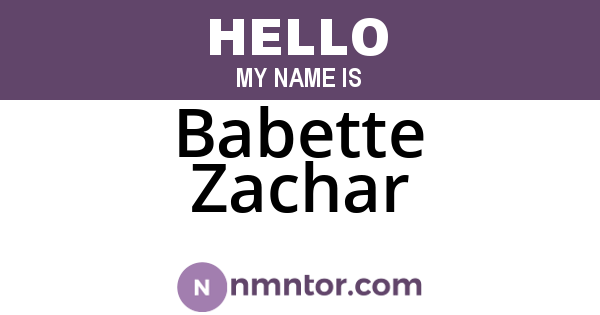 Babette Zachar