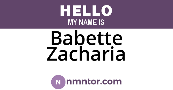 Babette Zacharia
