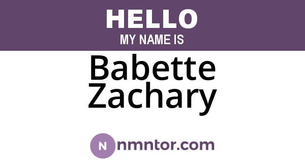 Babette Zachary