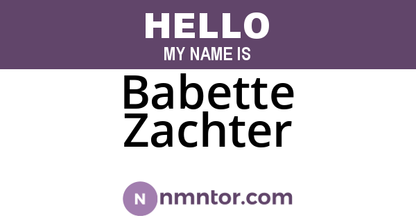 Babette Zachter