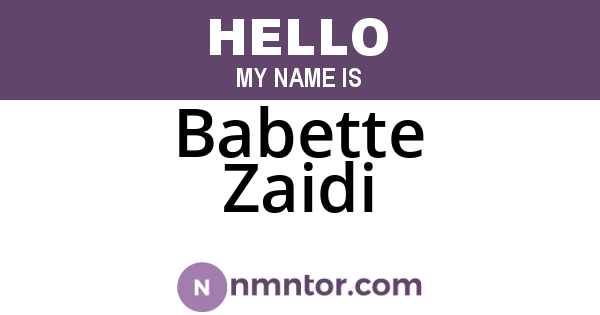 Babette Zaidi