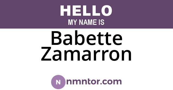 Babette Zamarron