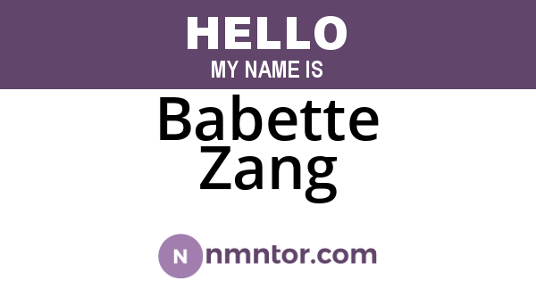 Babette Zang