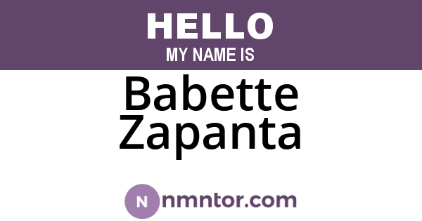 Babette Zapanta