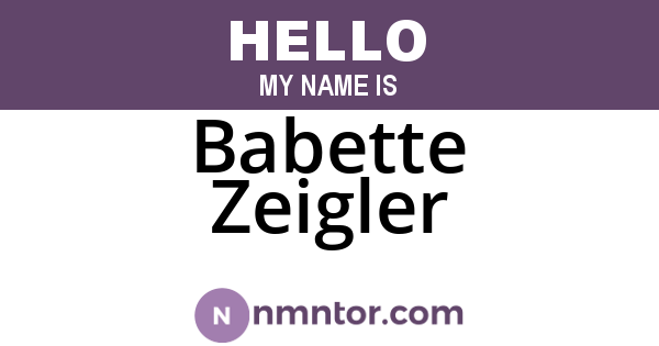 Babette Zeigler