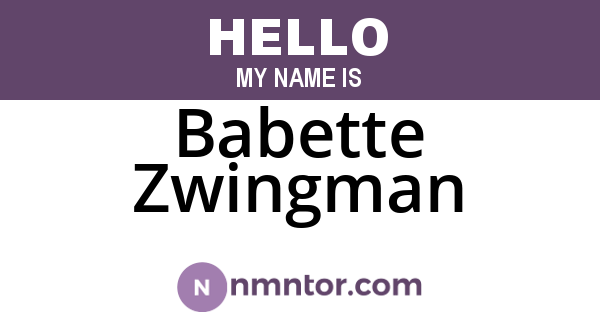 Babette Zwingman