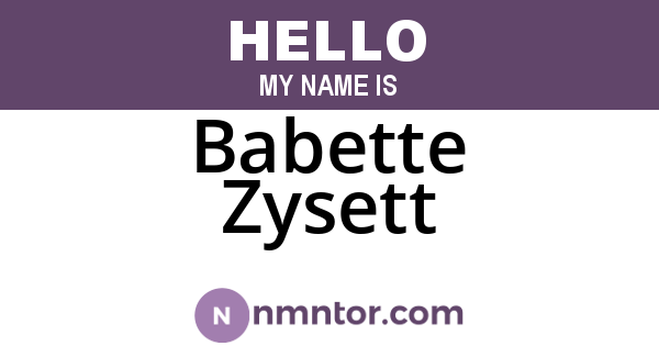 Babette Zysett
