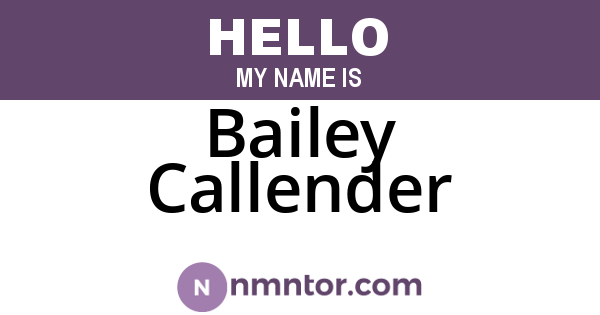 Bailey Callender