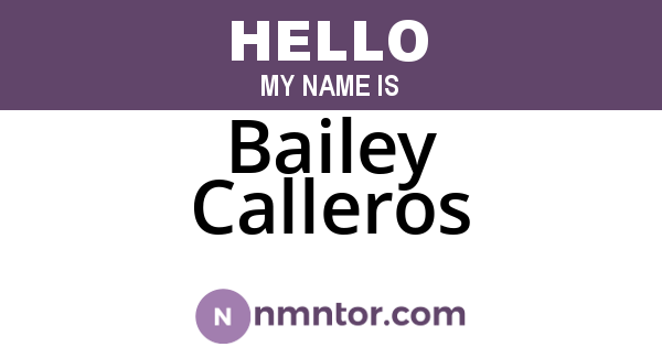 Bailey Calleros